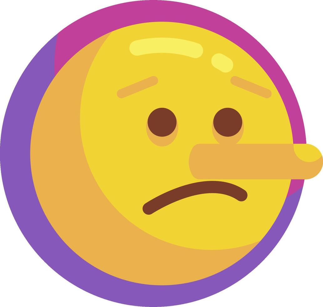 A sad face with a nose and a nose vector