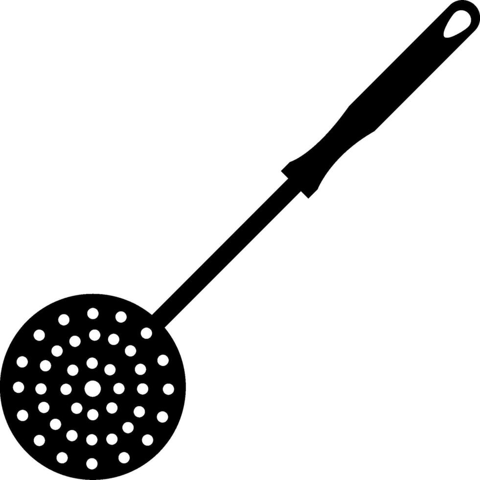 A black and white illustration of a spatula vector