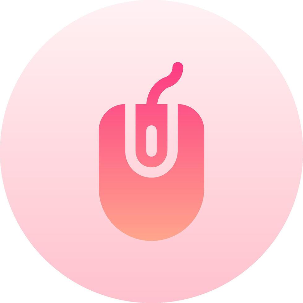 A pink computer mouse icon on a white background vector