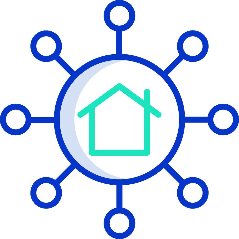 A house surrounded by connected dots vector