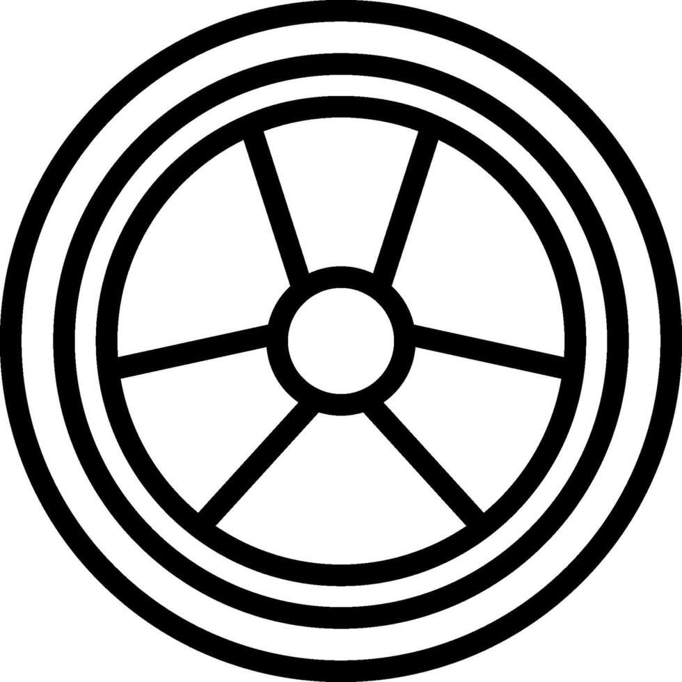 A black and white wheel icon vector