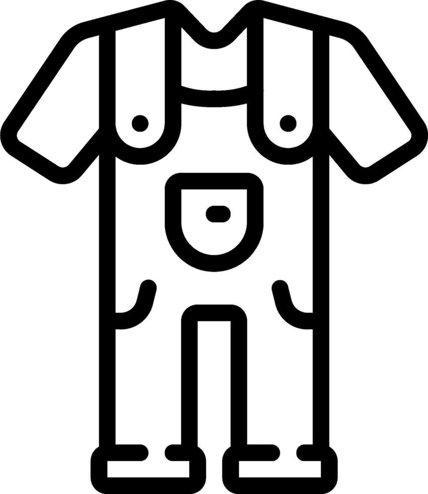 A black and white illustration of a shirt and overalls vector
