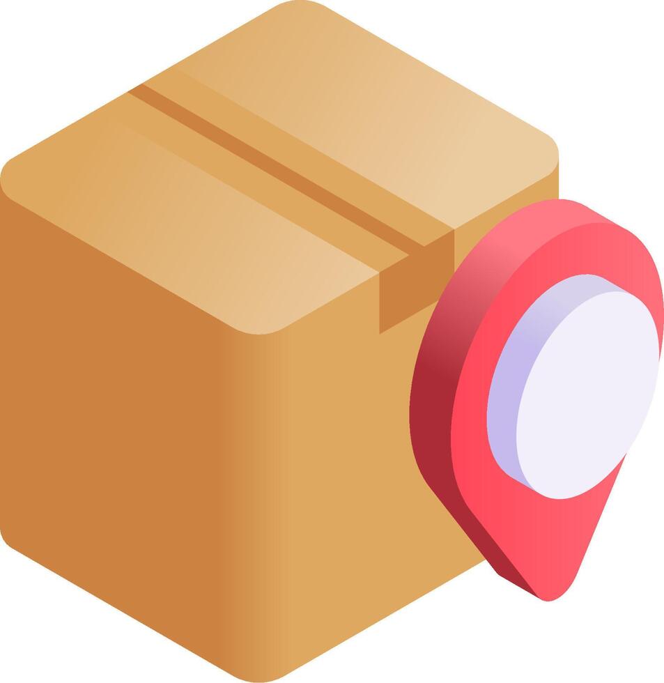A box with a red pin on it vector