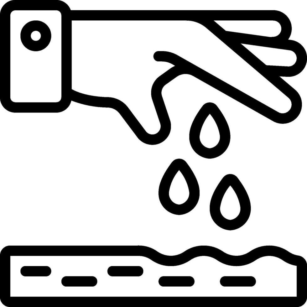 A hand is pouring water onto a tray vector