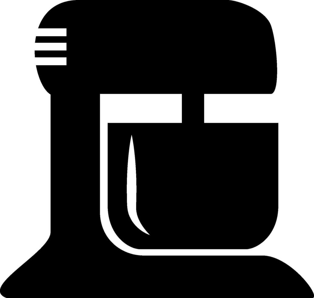 A black and white icon of a mixer vector