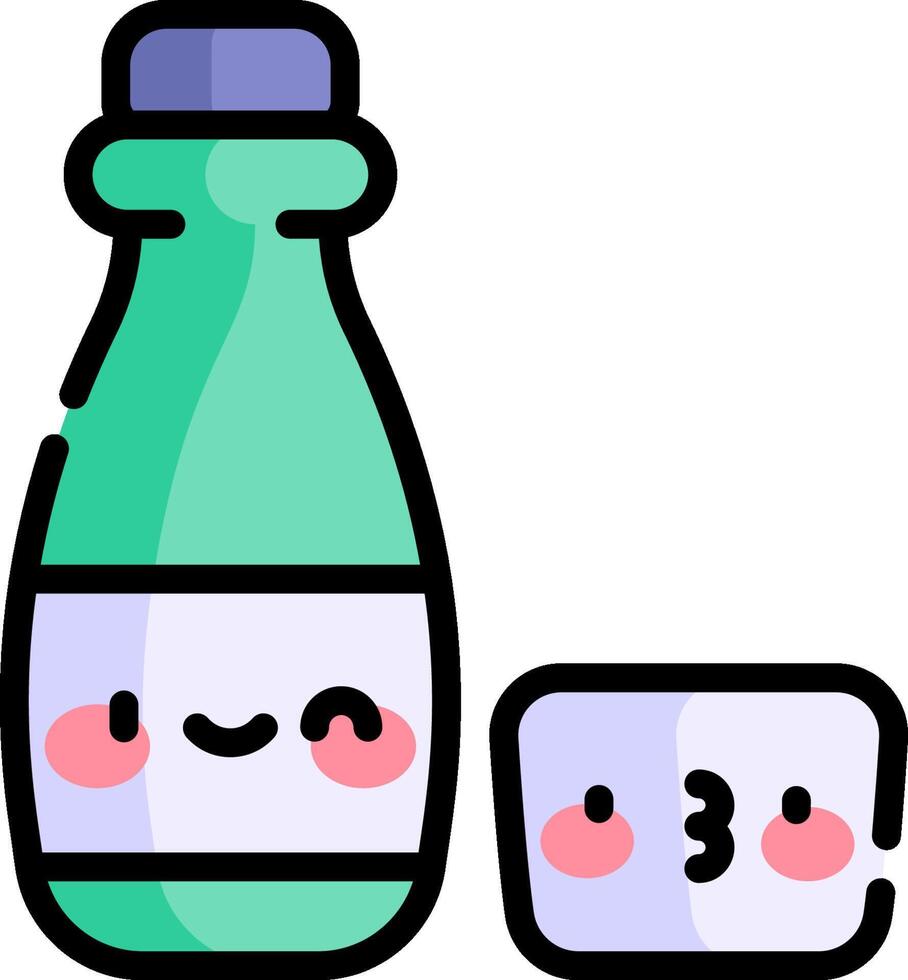 A bottle of milk and a cube of ice cream vector