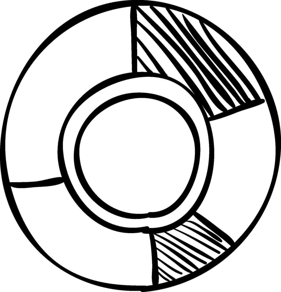A black and white drawing of a life preserver vector