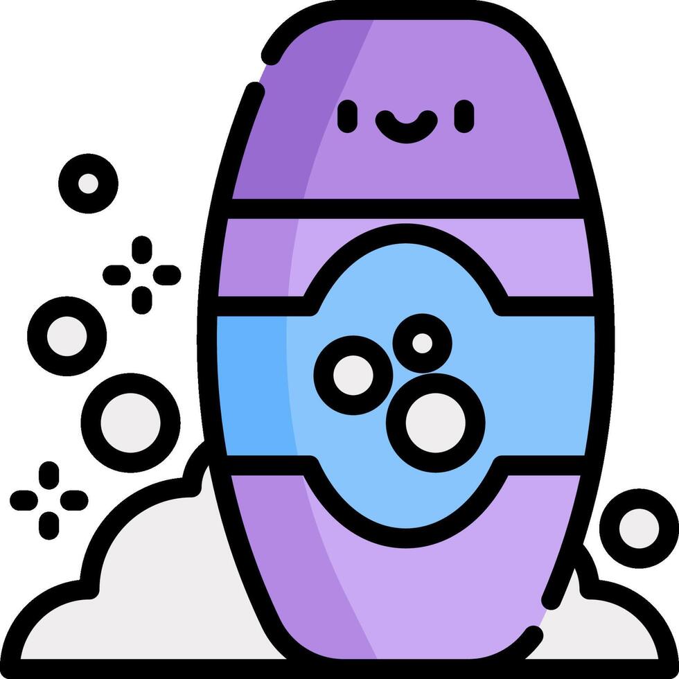 A purple and blue bottle with bubbles vector