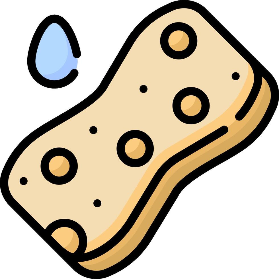 A piece of bread with holes and a drop of water vector