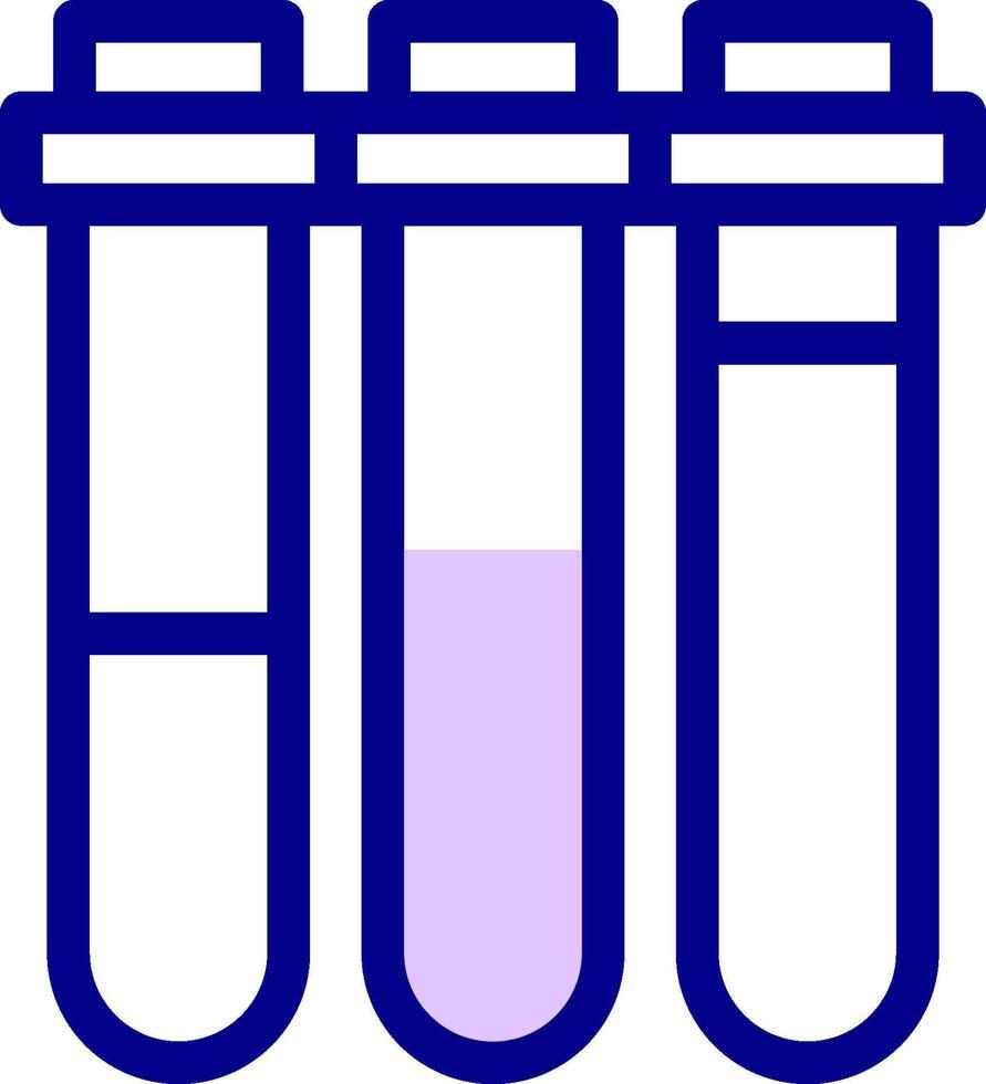 A test tube with purple liquid in it vector