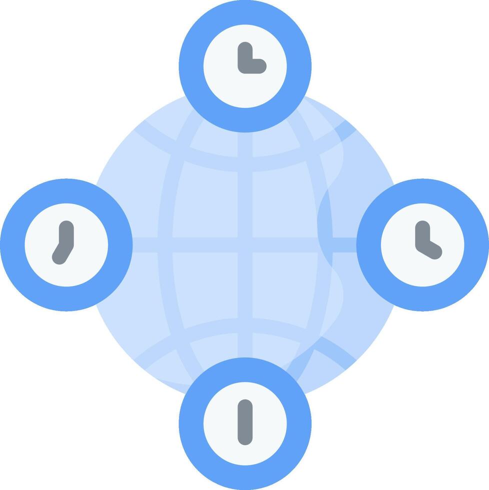 A globe with five circles around it vector