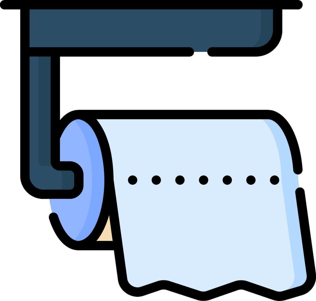 A toilet paper roll is shown in a cartoon style vector