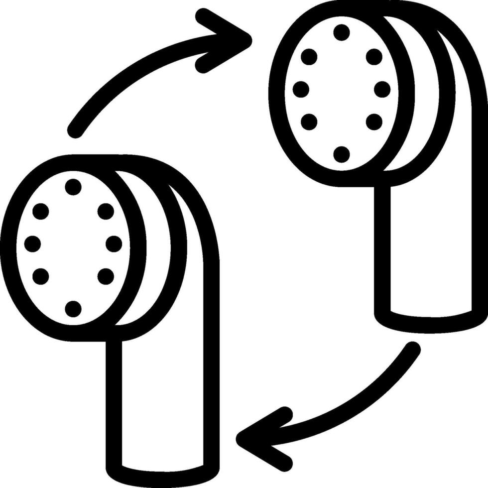 Two earphones are connected to each other vector