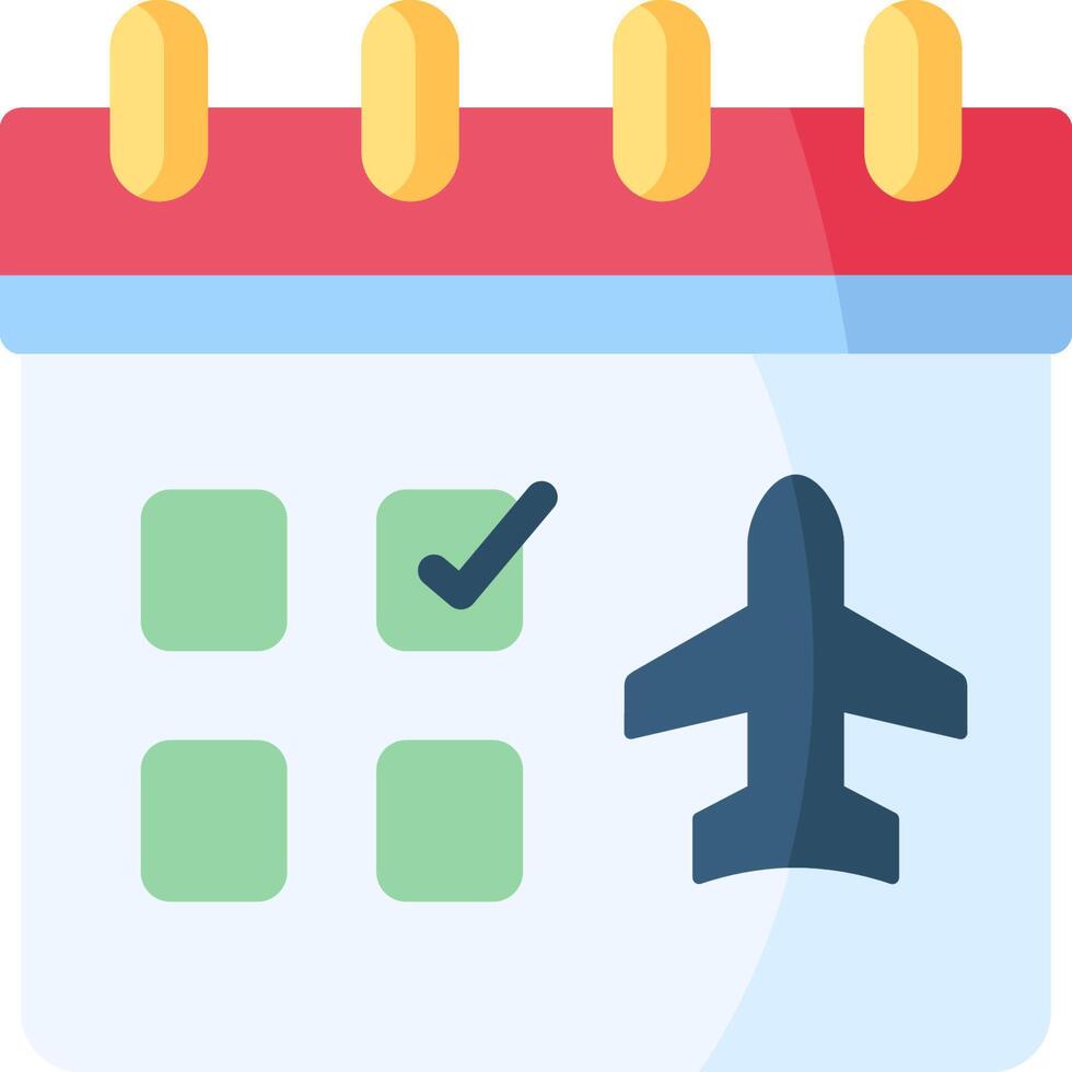 Airline ticket booking calendar icon vector