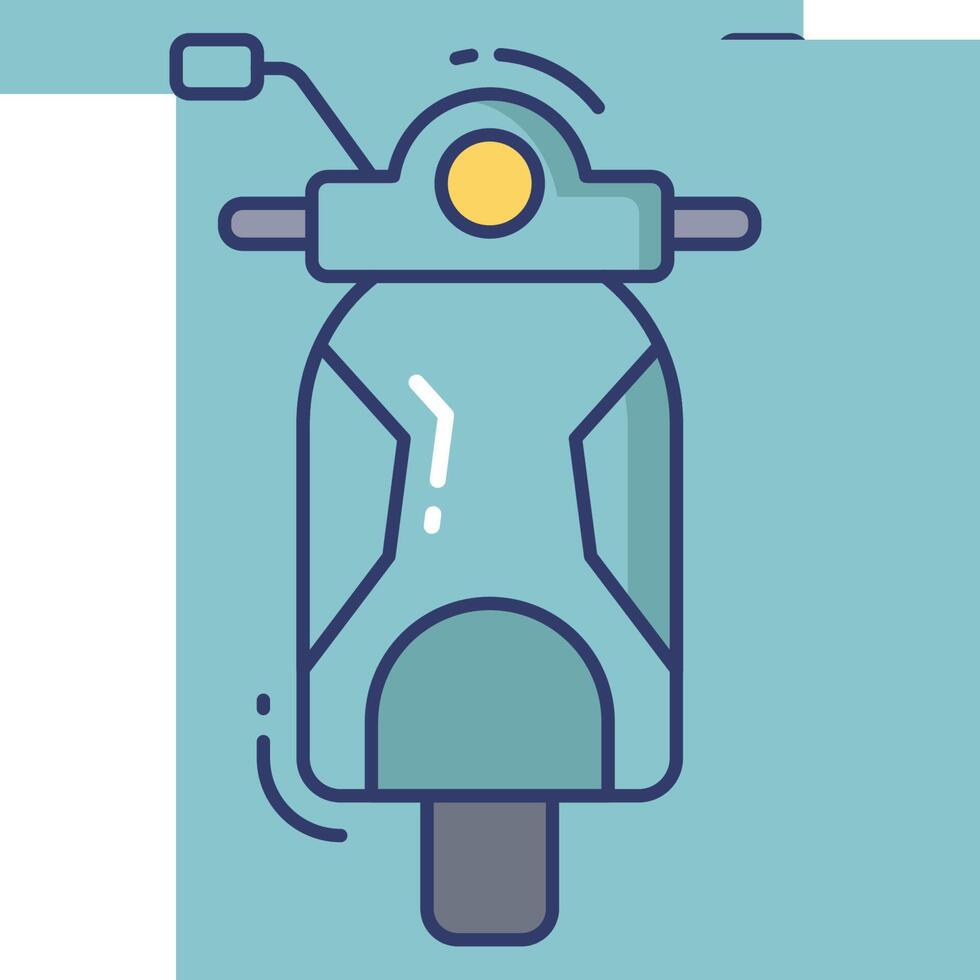 A scooter icon with a yellow light on it vector