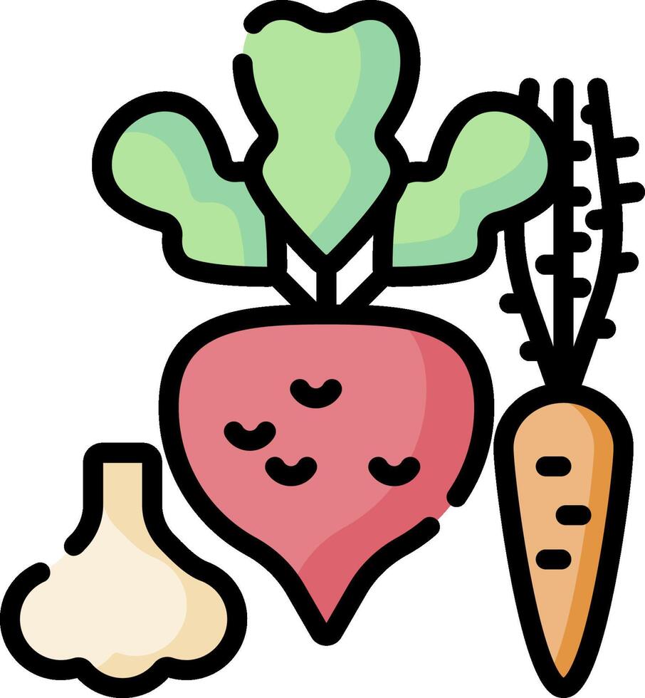 Vegetables and herbs icon illustration vector