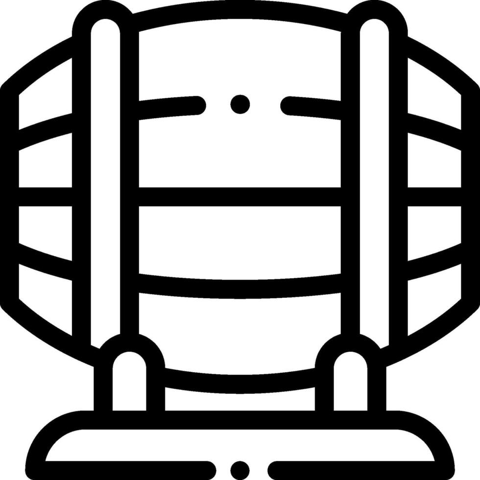 A black and white illustration of a barrel vector