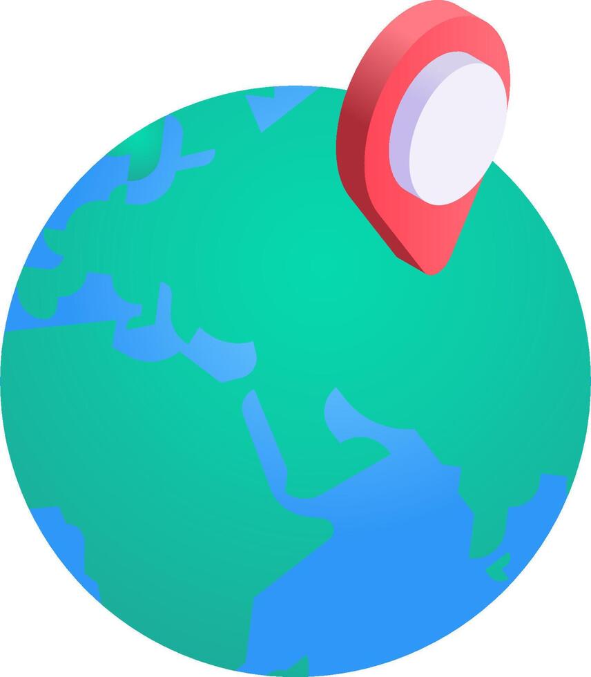 Map pin on the globe vector