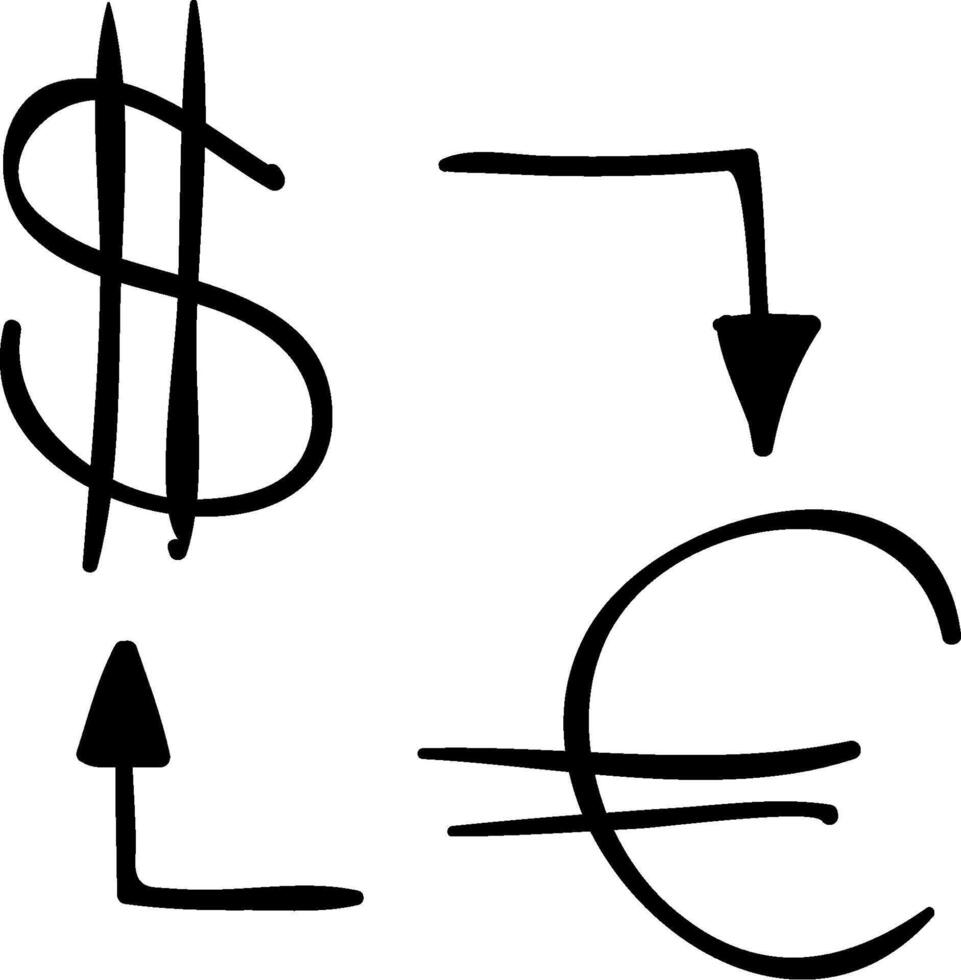 Dollar sign, euro sign, and pound sign vector