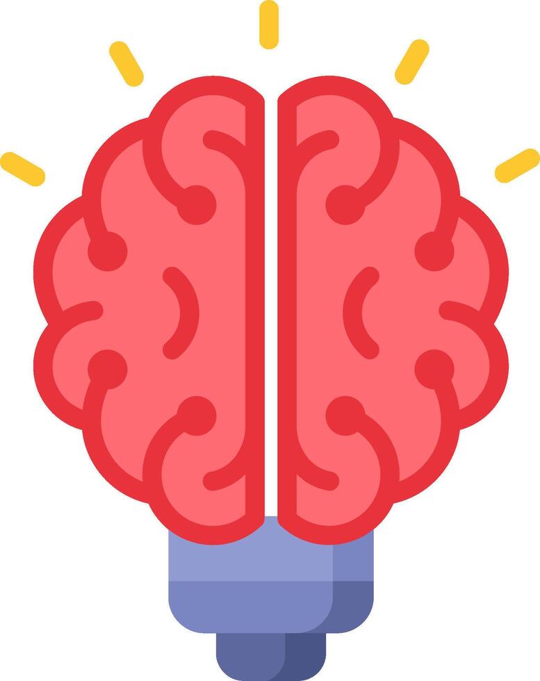 A brain with light bulb in it vector