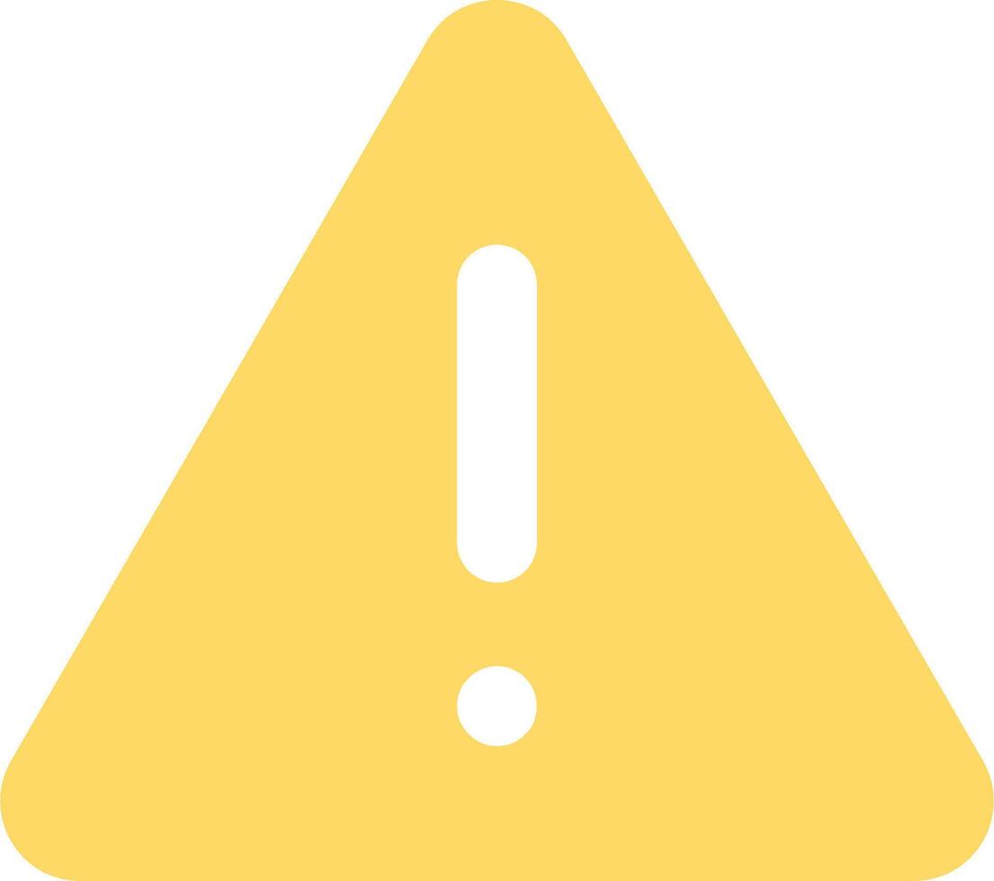 A yellow caution sign with an exclamation mark vector
