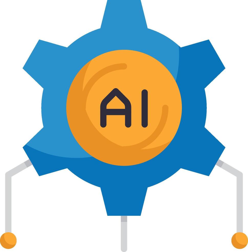 Ai logo with gear wheel and ai vector