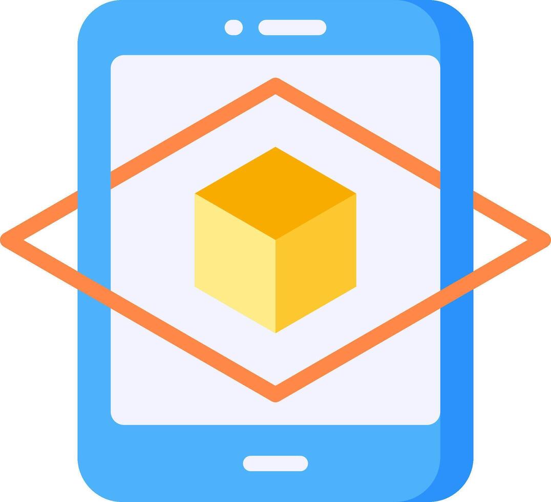 A smartphone with a cube on it vector