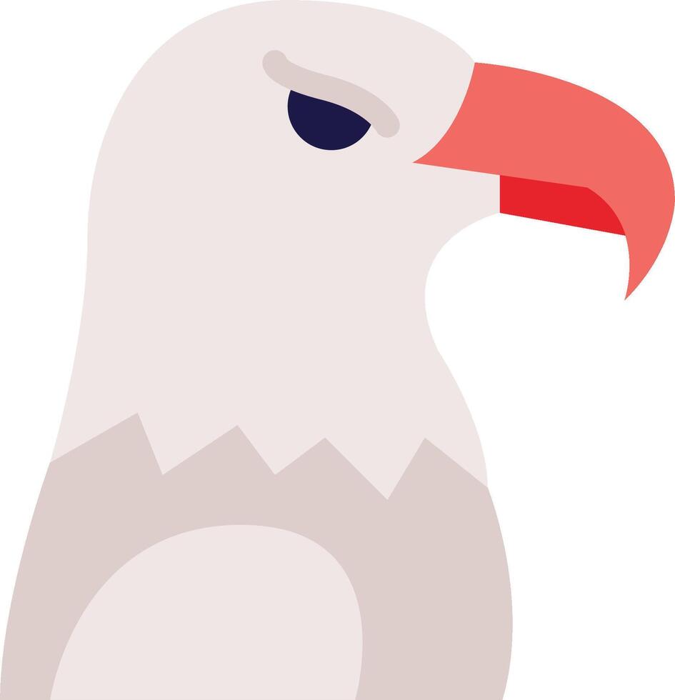 A cartoon eagle with a red beak and white feathers vector