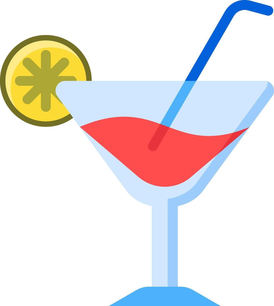A martini glass with a lemon slice vector