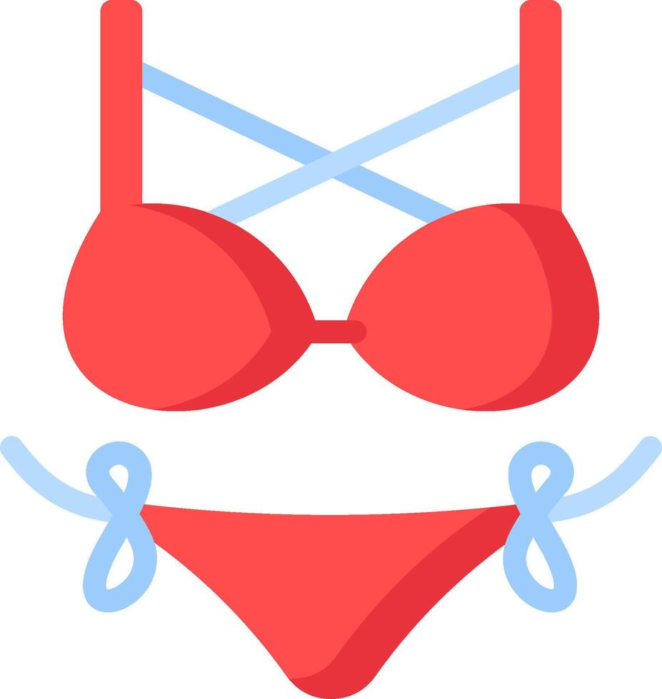A red bikini and a blue bikini vector