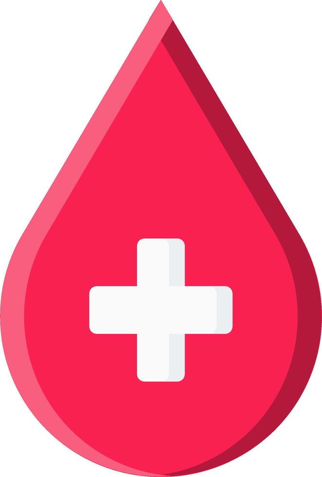 A blood drop with a cross on it vector