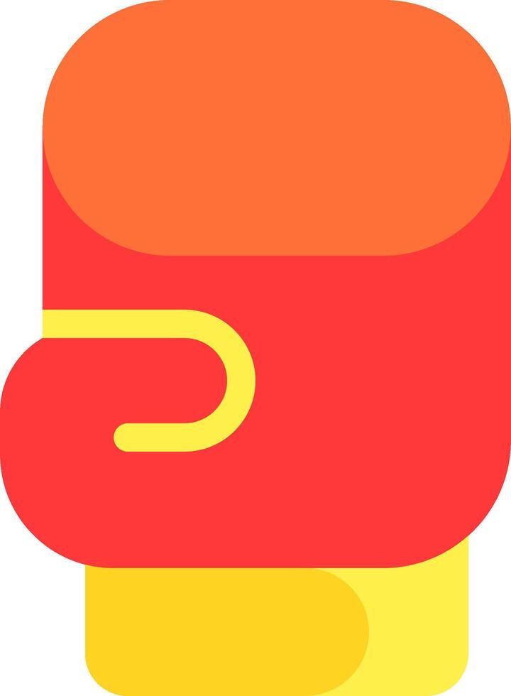 A red and yellow boxing glove icon vector