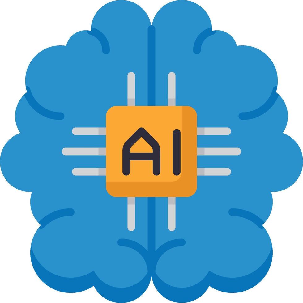 Ai brain icon vector