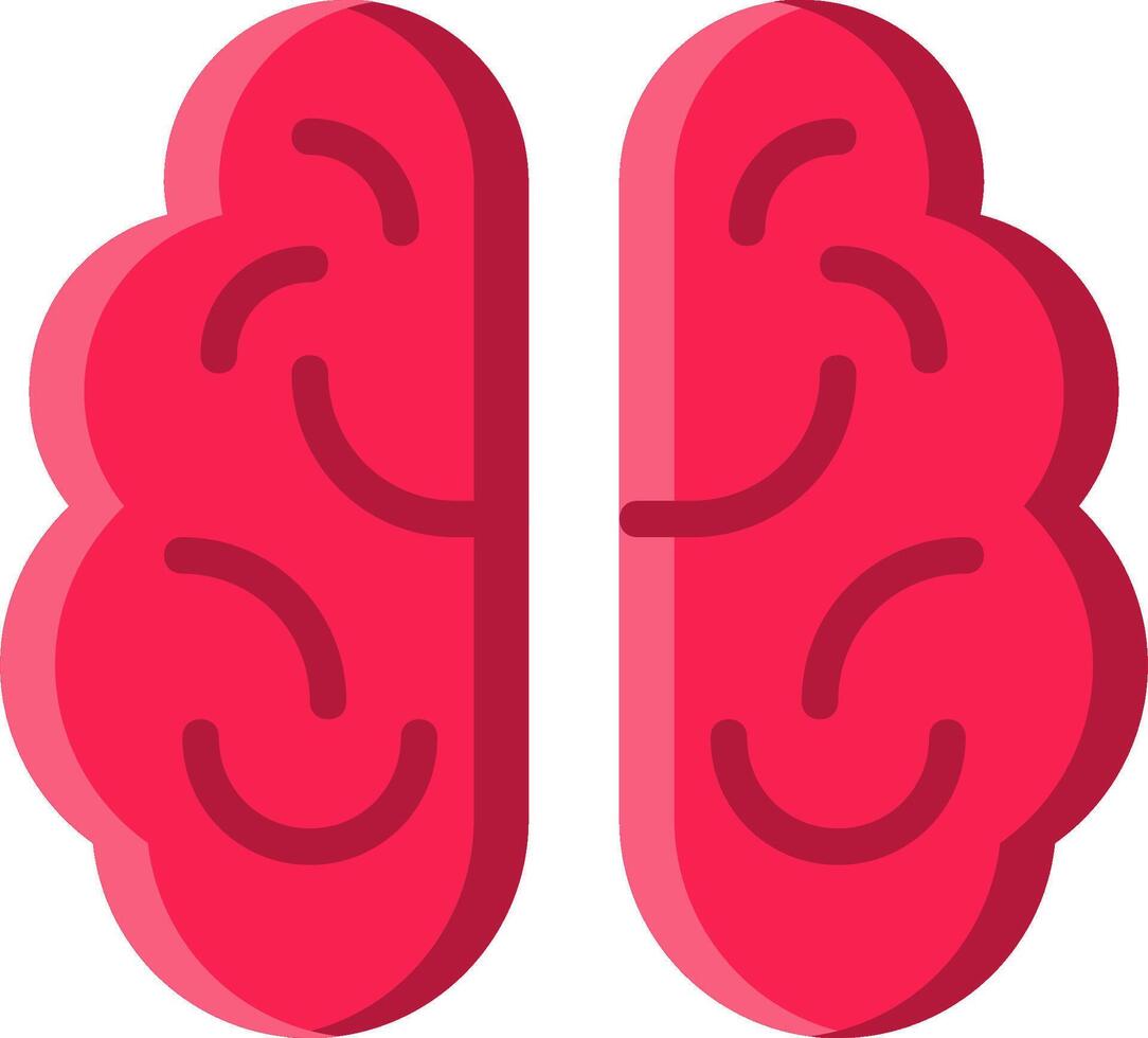 Two red human brains on a white background vector