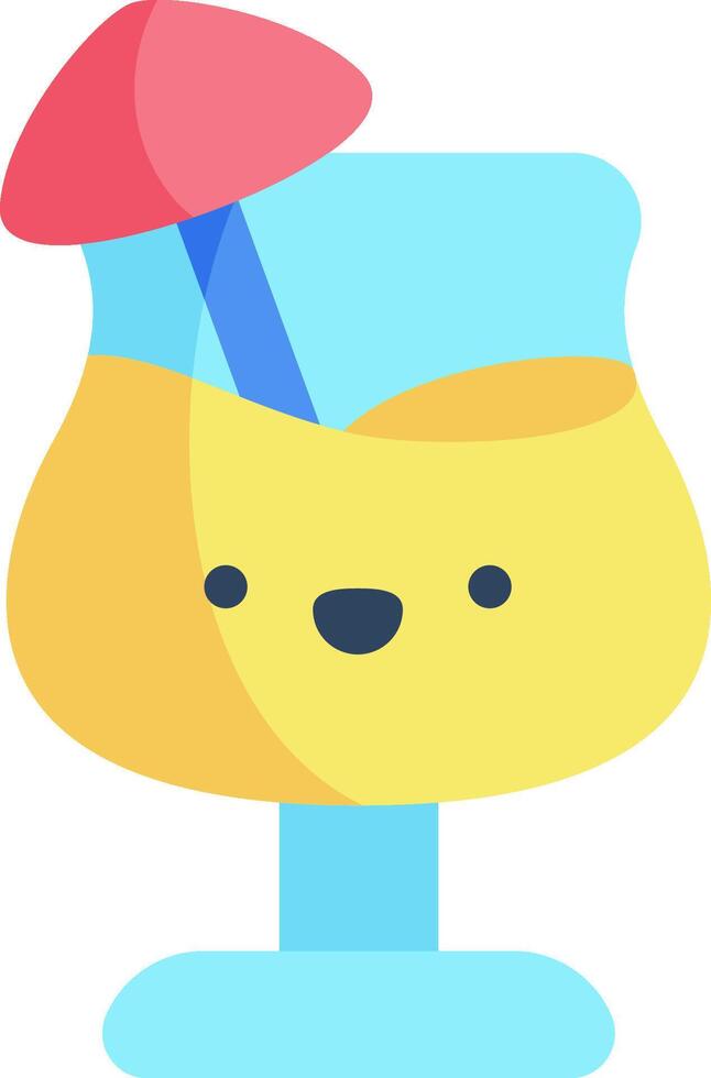 A cartoon drink with a straw and umbrella vector