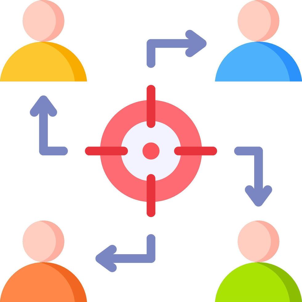 A group of people are connected to a target vector