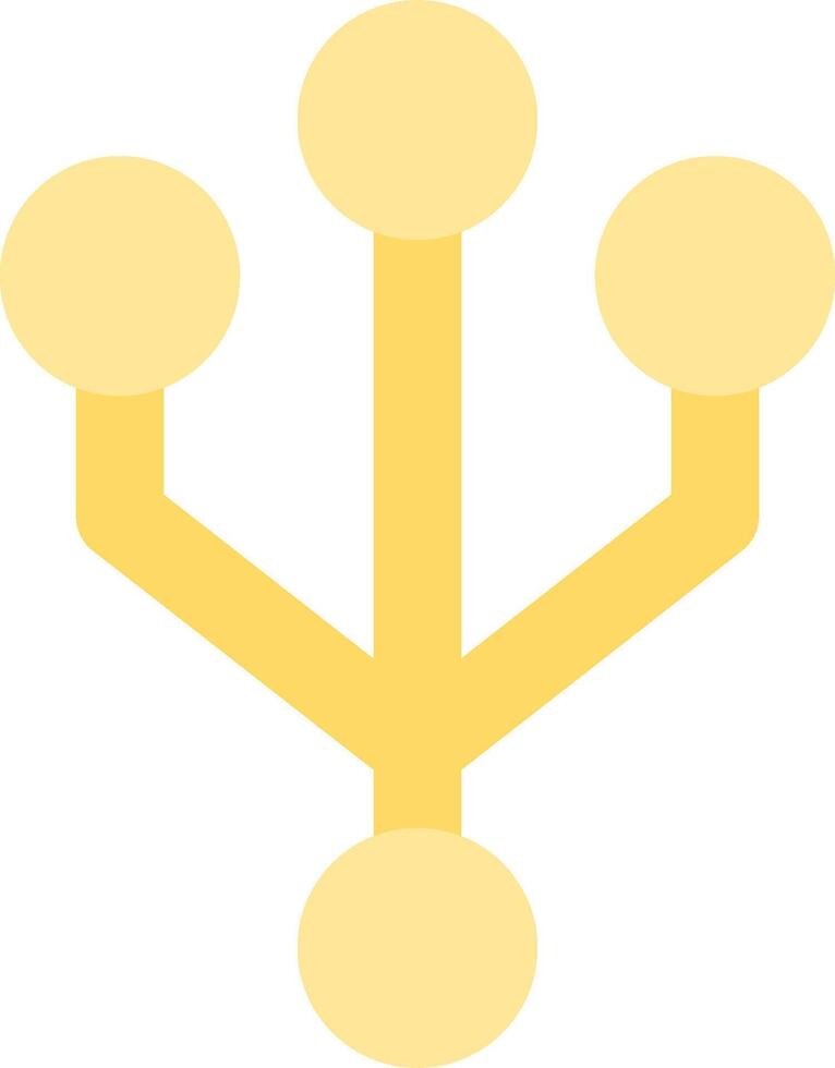 A yellow and white icon of a usb drive vector