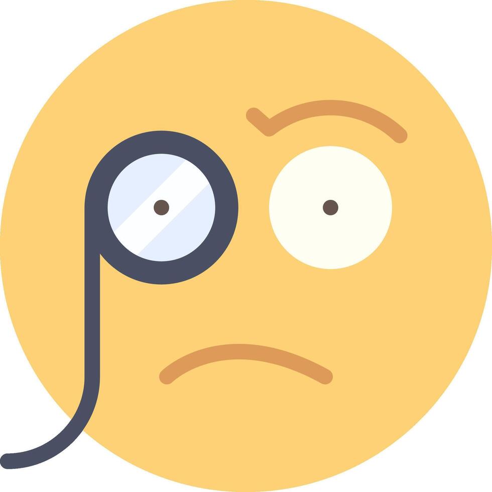 A yellow emoticion with a magnifying glass vector