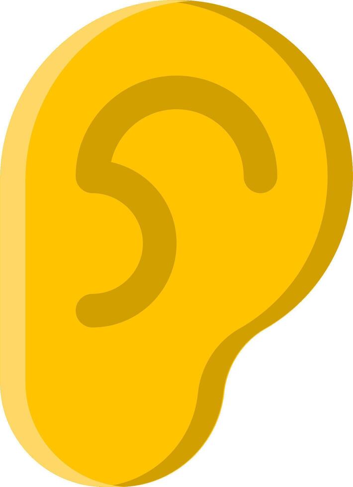 A yellow ear icon on a white background vector