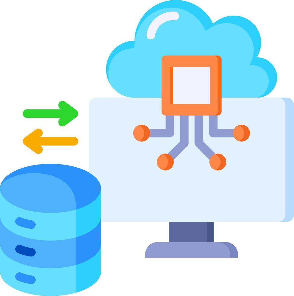 Cloud computing and data storage vector