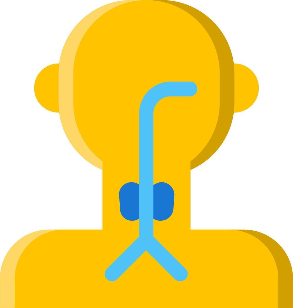 A person with a blue tube in his mouth vector
