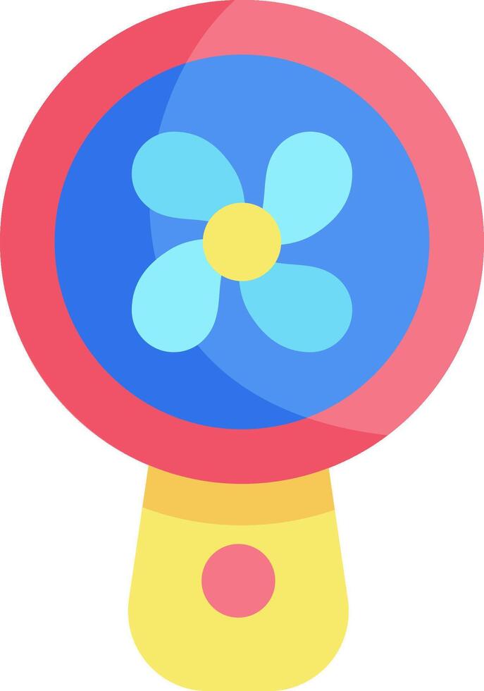 A blue and pink flower in a round mirror vector