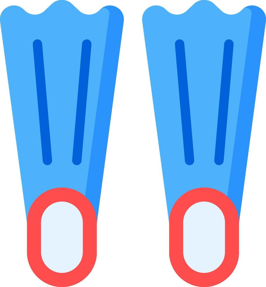 Two blue swimming fins on a white background vector