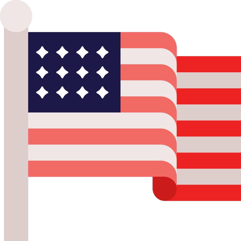 An american flag waving in the wind vector