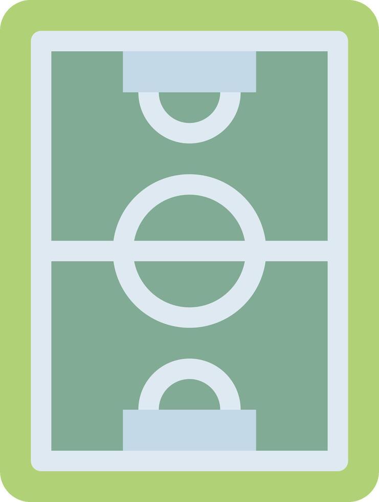 A soccer field icon with a green background vector