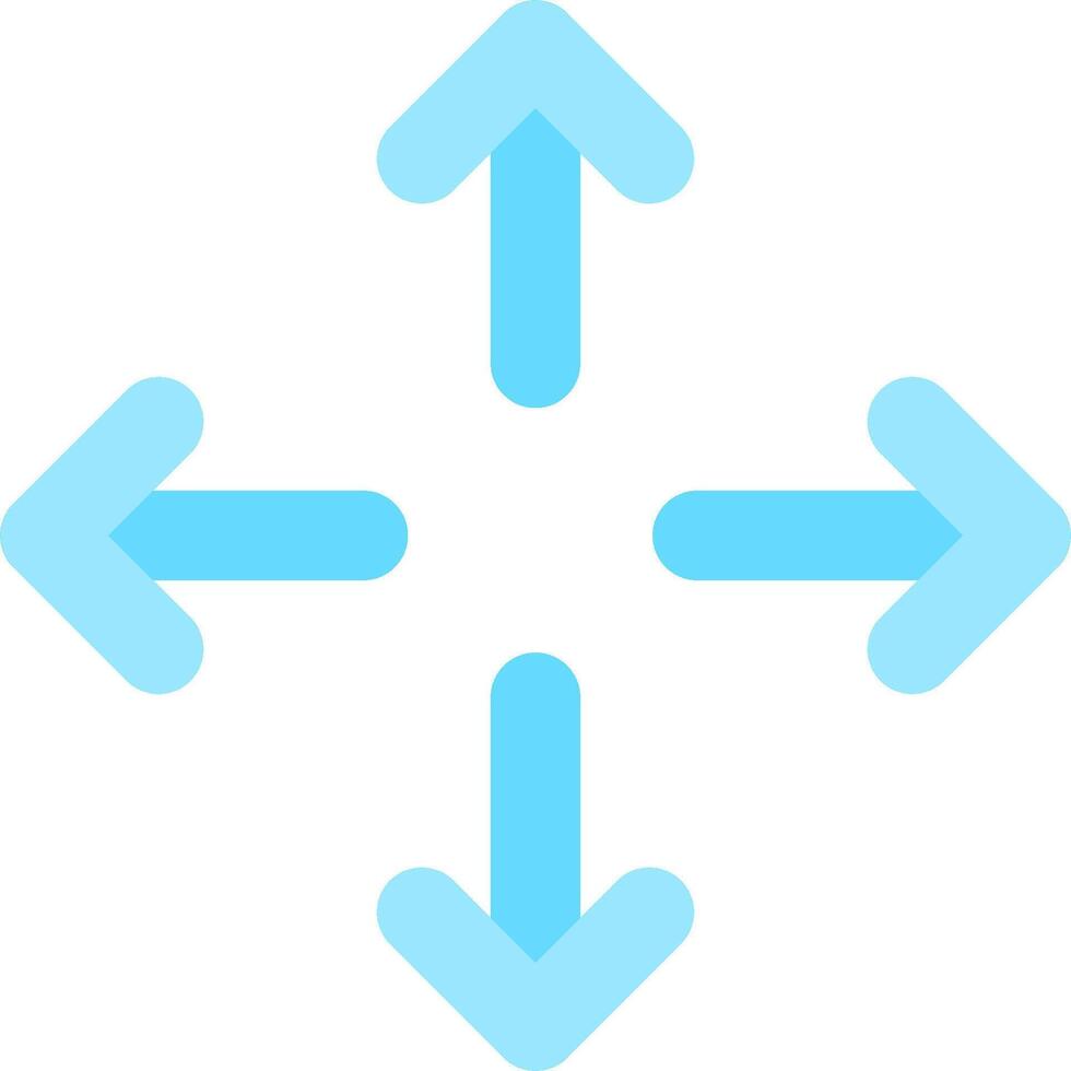 A blue arrow pointing to the left and right vector
