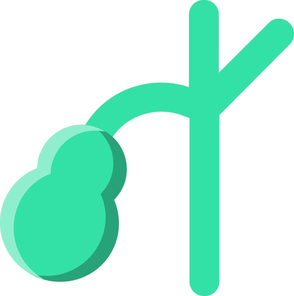 A green apple with a letter k on it vector