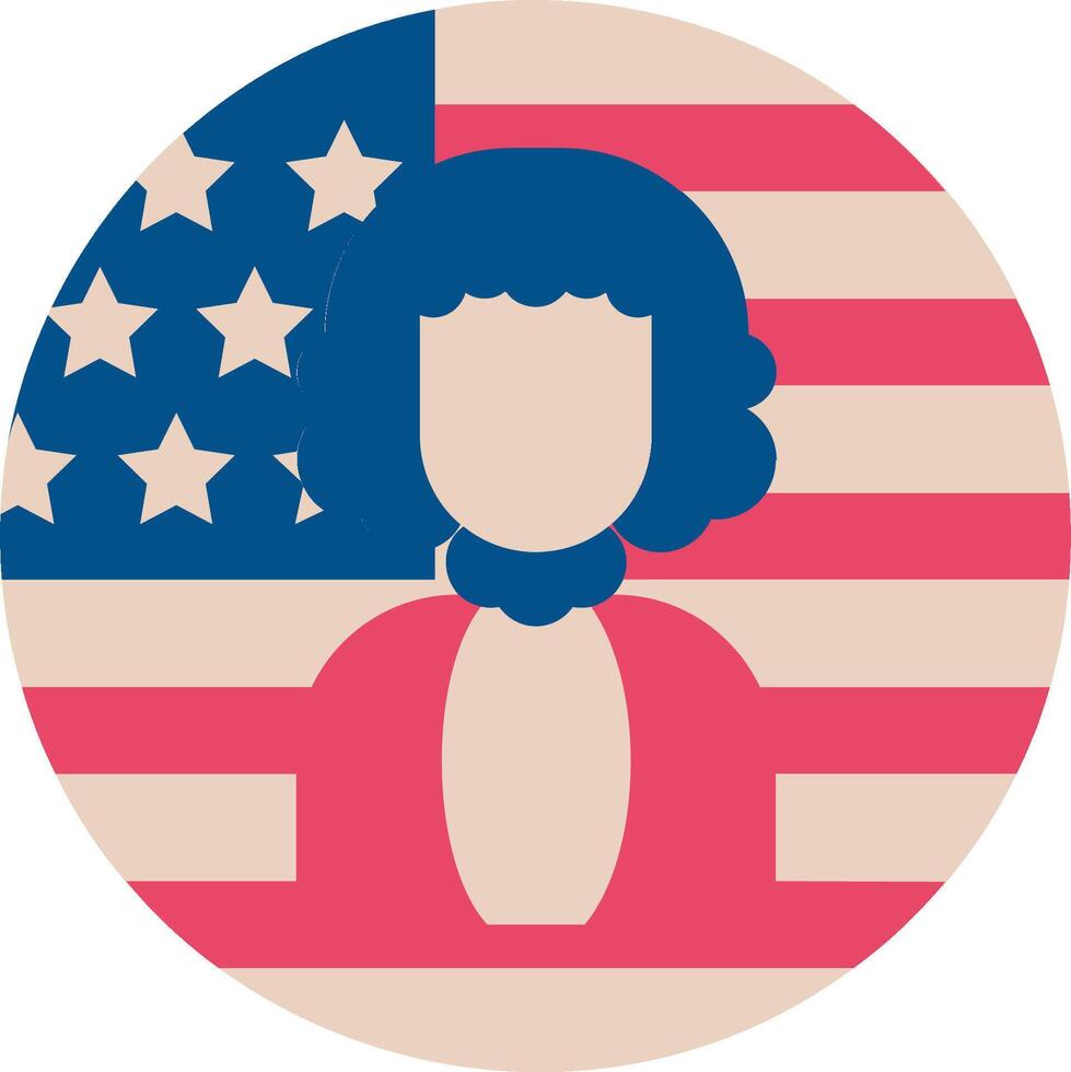 A woman with an american flag in the background vector
