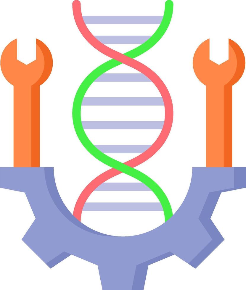 A dna molecule with two wrenches on it vector