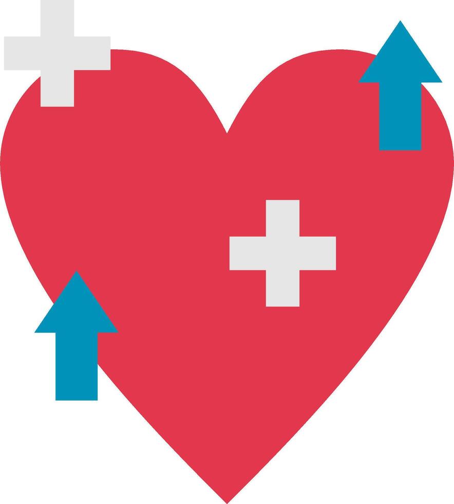 A heart with arrows pointing to it vector